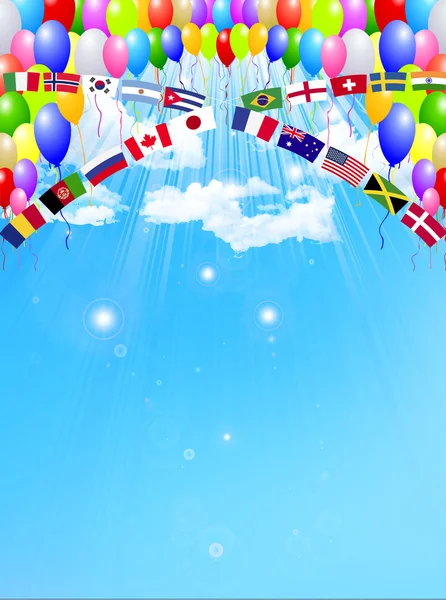 Balloon national flag background — Stock Vector
