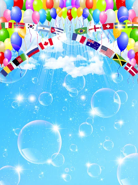 Balloon national flag background — Stock Vector