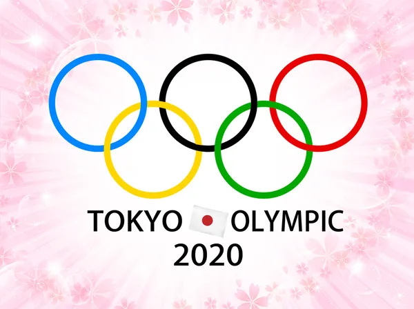 도쿄 올림픽 벚꽃 풍경 — 스톡 벡터