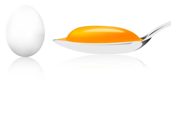 汤匙蛋黄 — 图库矢量图片