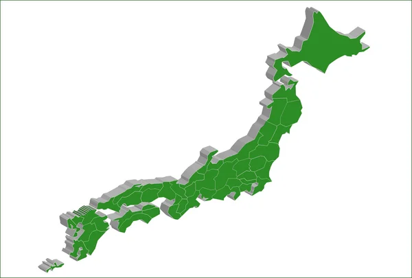 Япония карта Японии — стоковый вектор