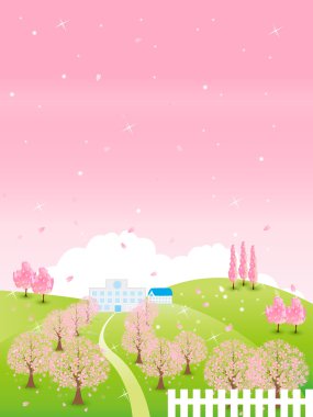 Sakura okul arka plan