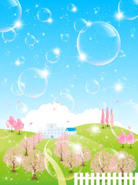 Sakura okul arka plan