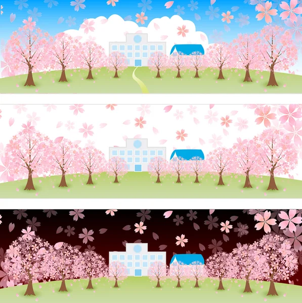 樱花学校背景 — 图库矢量图片