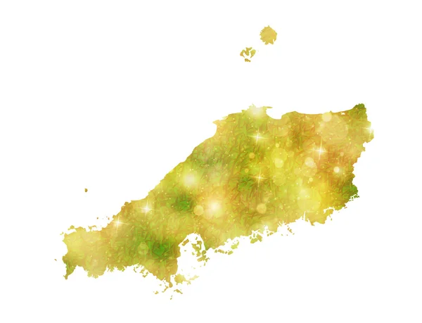 Chugoku harita Japon kağıt — Stok Vektör