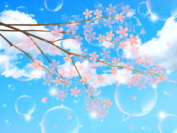 桜の木の空の背景 — ストックベクタ