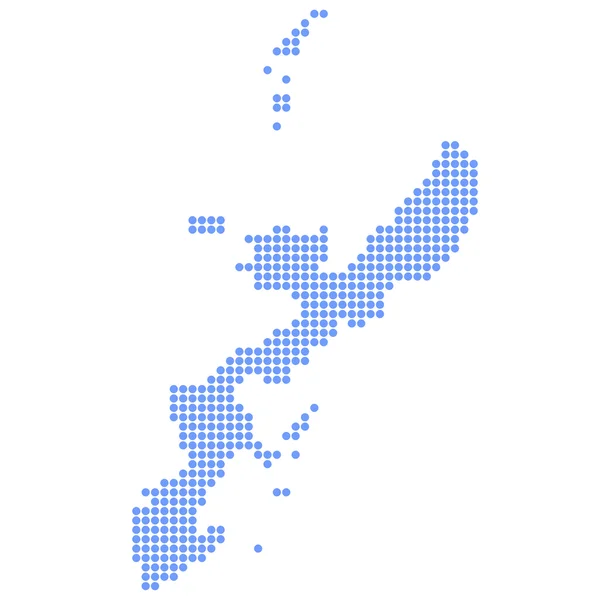 Okinawa mappa cerchio — Vettoriale Stock