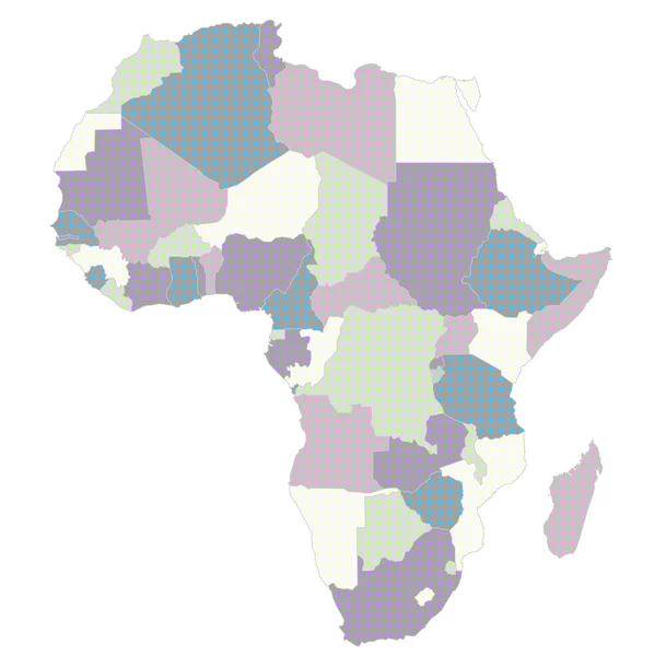 Peta Negara Afrika - Stok Vektor