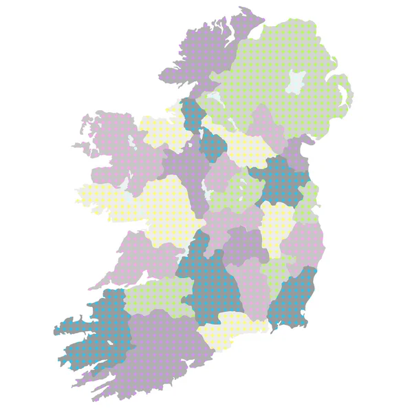 アイルランドの地図の国 — ストックベクタ