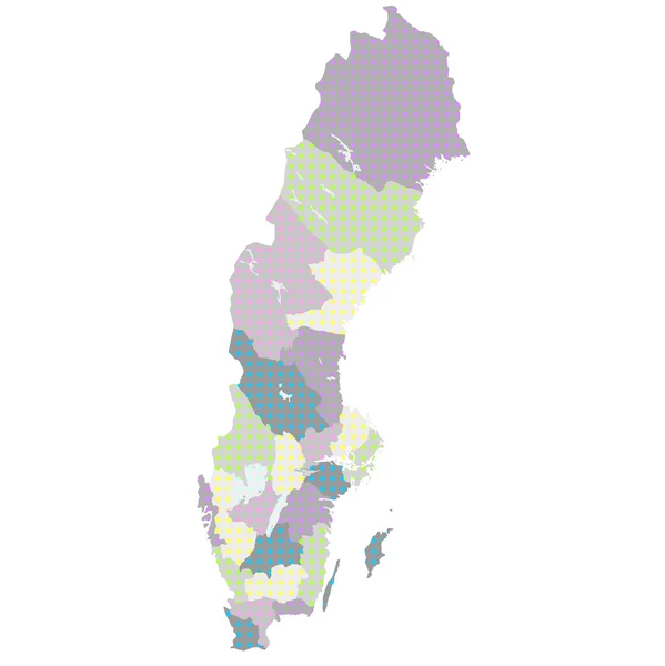 İsveç harita ülke — Stok Vektör