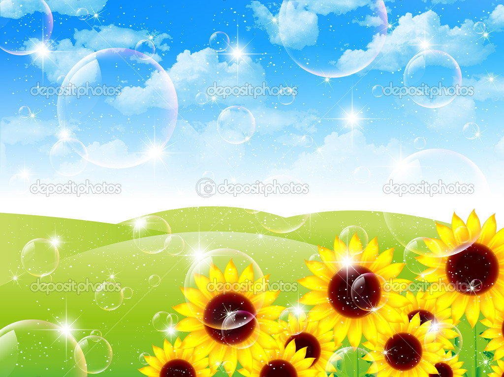 Sunflower landscape background