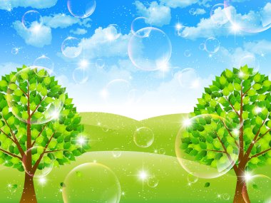 taze yaprak yeşil peyzaj