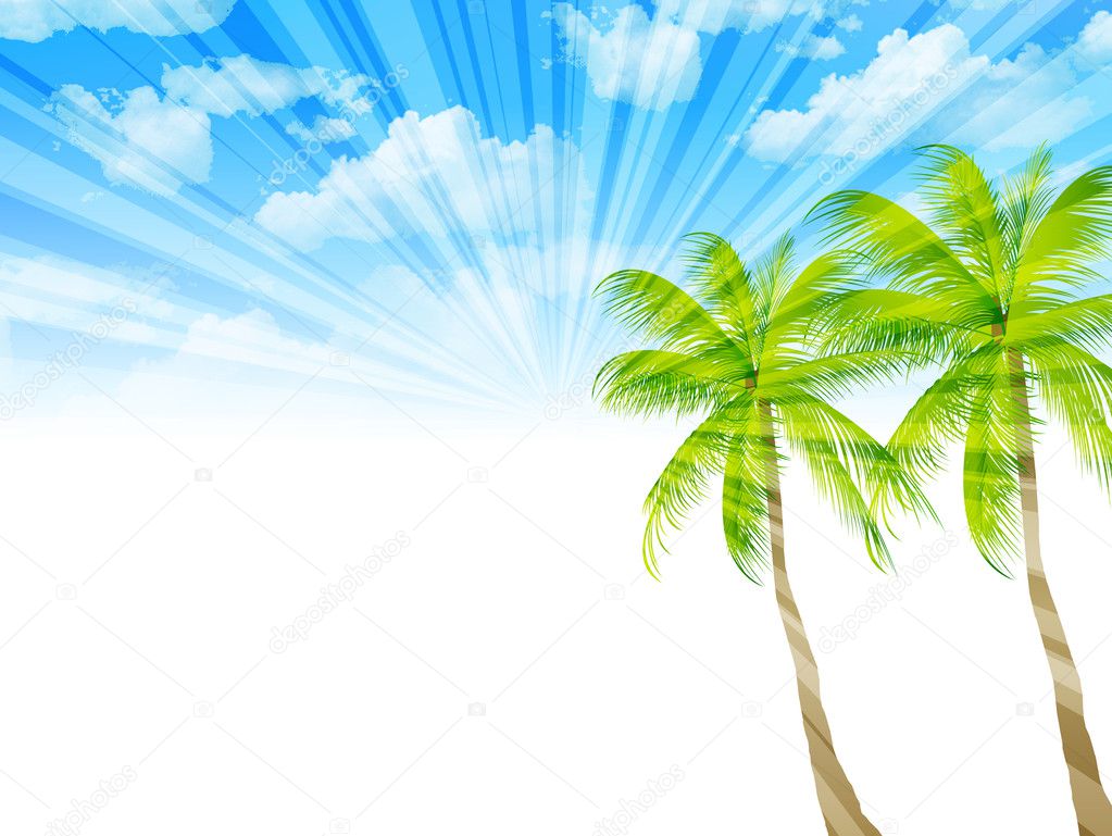 Background palm tree