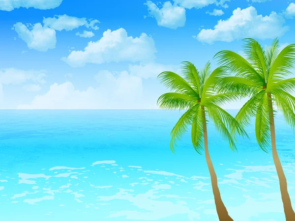 Zee palm landschap — Stockvector