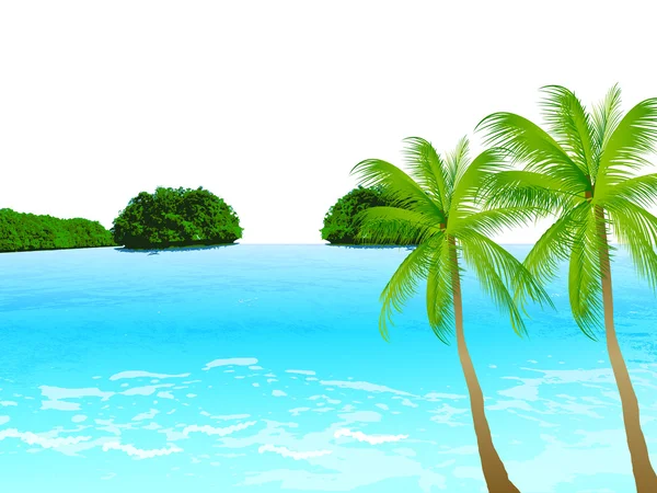 Zee palm landschap — Stockvector