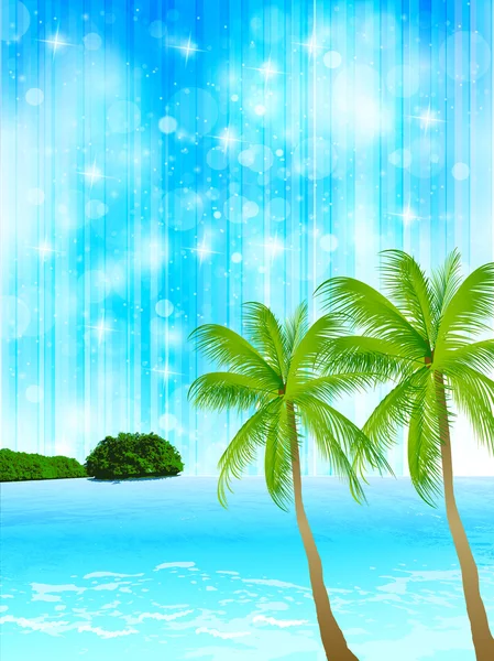 Sea palm landscape — Stock Vector