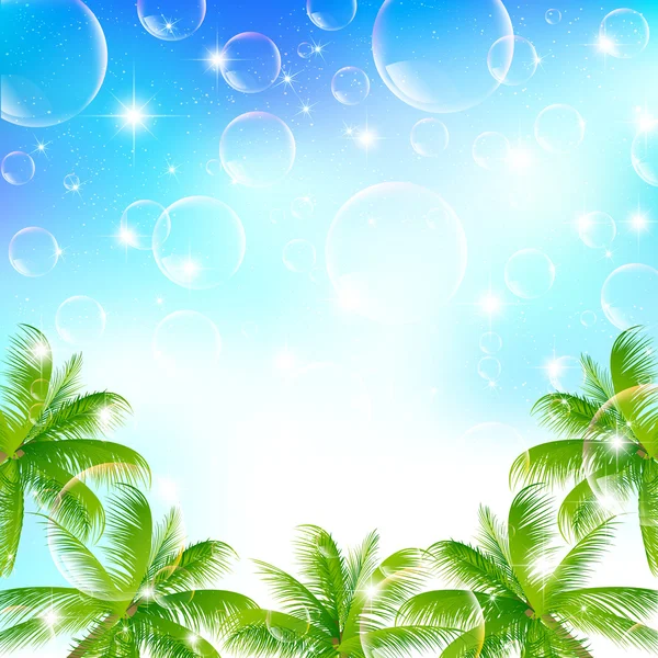 Palm hemel landschap — Stockvector