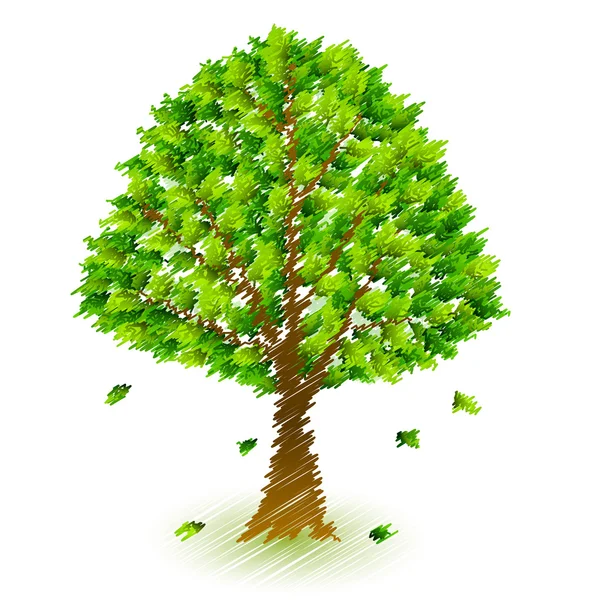 新鲜的绿色树叶 — 图库矢量图片