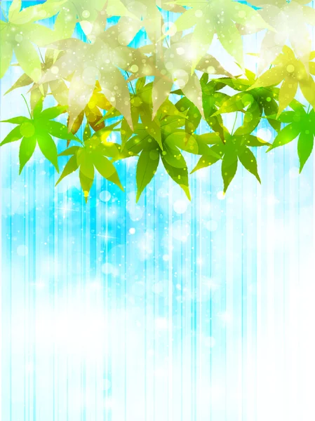 Paisaje fresco cielo verde — Vector de stock