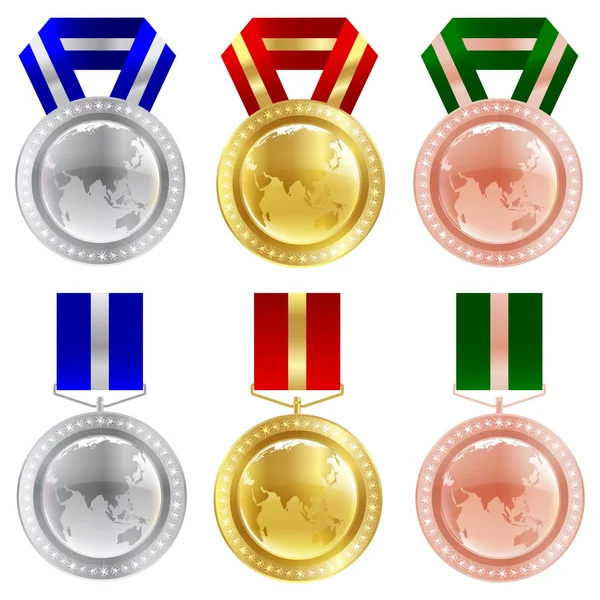 Quadro da medalha mundial — Vetor de Stock