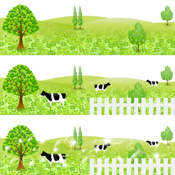 Paesaggio ranch bovino — Vettoriale Stock