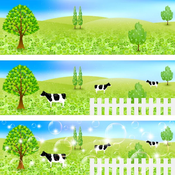 Cattle ranch landscape — Stock Vector