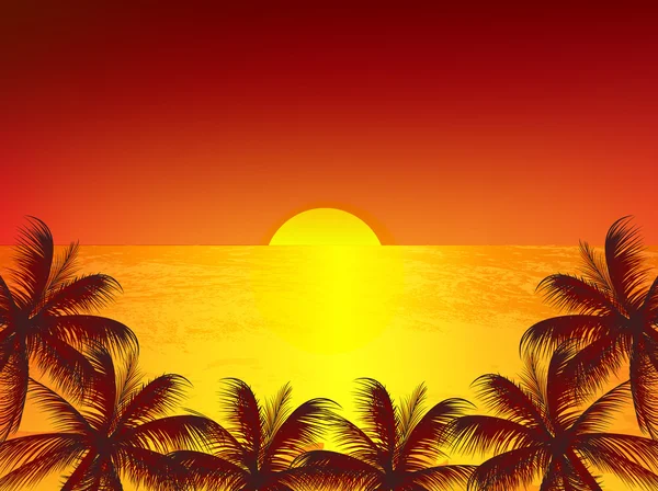 Sea sunset landscape — Stock Vector