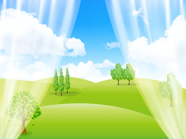 Paysage de prairie vide — Image vectorielle