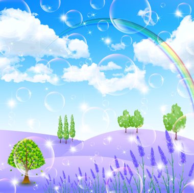 Lavanta gökyüzü manzara