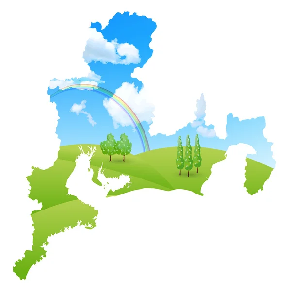 Tokai-Karte Landschaft — Stockvektor