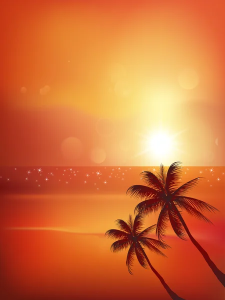 Coucher de soleil sur la mer — Image vectorielle