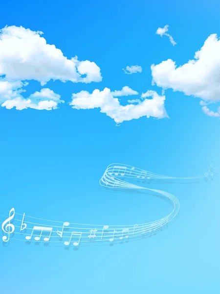 Not müzik gökyüzü — Stok Vektör