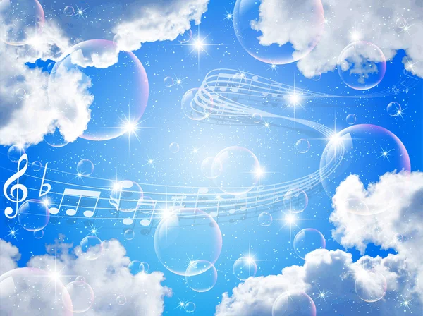 Opmerking muziek hemel — Stockvector