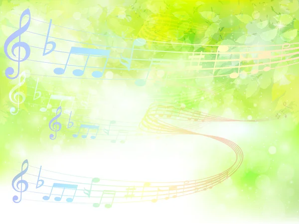 Note music leaves — Stock Vector