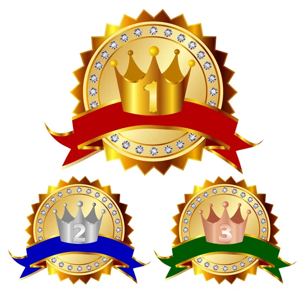 Kroon kroon medaille — Stockvector