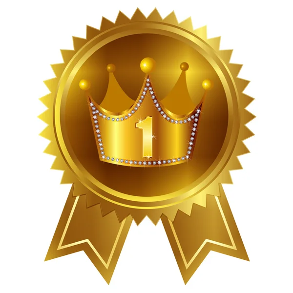 Medaglia corona corona — Vettoriale Stock