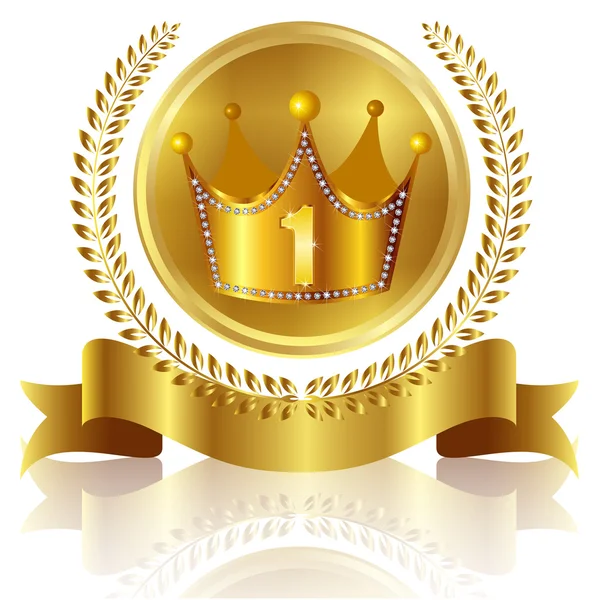 크라운 왕관 메달 — 스톡 벡터