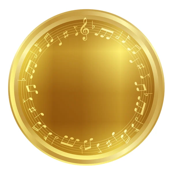 Note music medal — Stock Vector