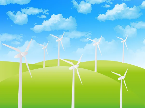 空の風の風力発電 — ストックベクタ