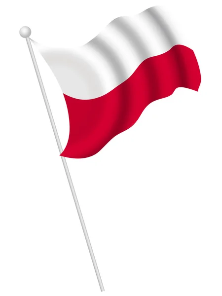 Polen flagga flagga — Stock vektor