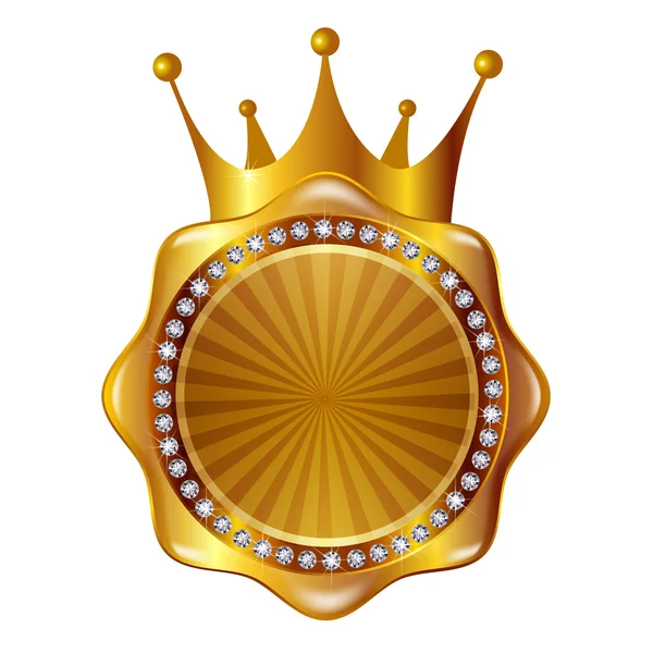 Medalha de moldura coroa — Vetor de Stock