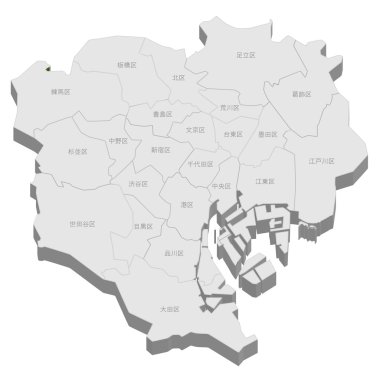 Tokyo map city clipart