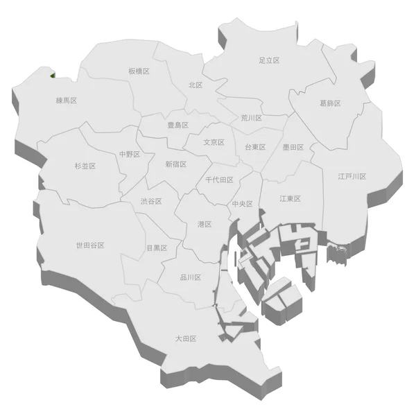 Tokyo Karte Stadt — Stockvektor