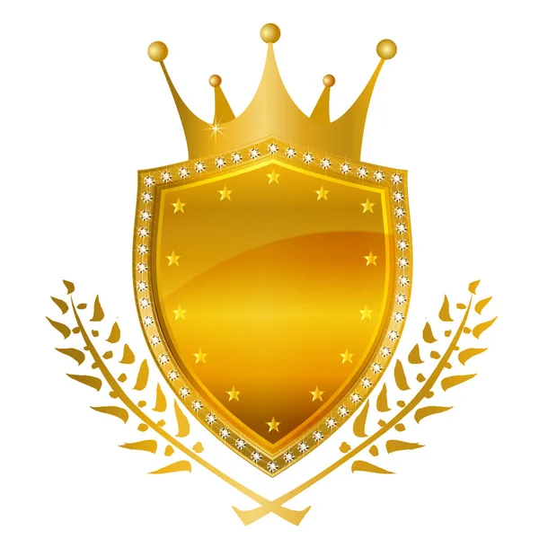 Coroa emblema coroa — Vetor de Stock