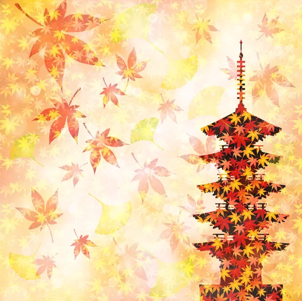 Japonya akçaağaç sonbahar yaprakları — Stok Vektör