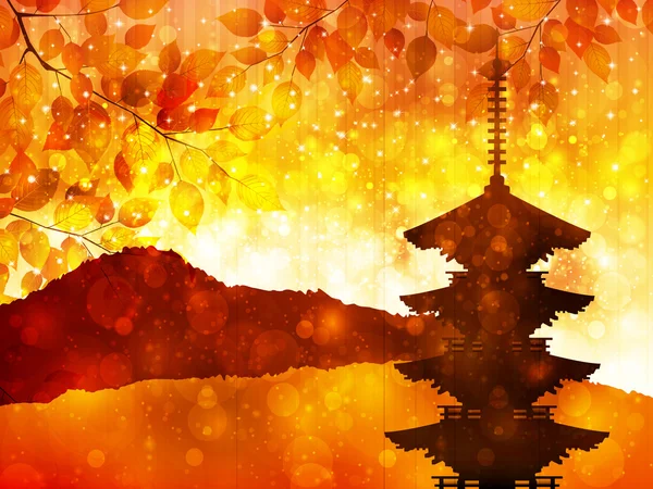 Кленовая осень покидает Японию — стоковый вектор