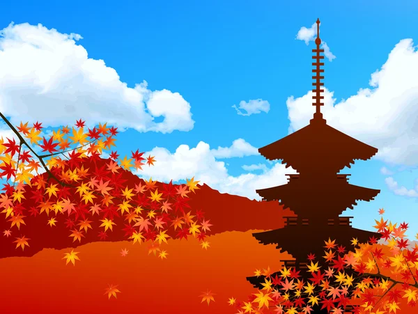 Maple autumn leaves Japan — Stock Vector