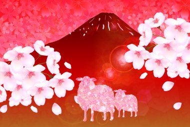 koyun fuji yeni yıl s kartı