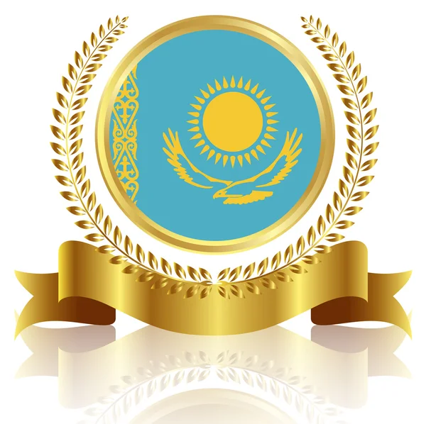 Kazajstán marco de la bandera nacional — Archivo Imágenes Vectoriales