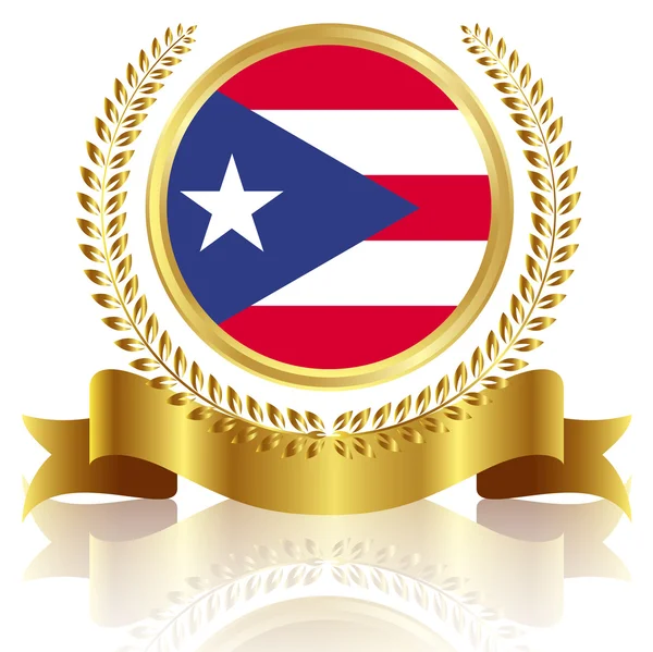 Quadro de bandeira de Porto Rico — Vetor de Stock